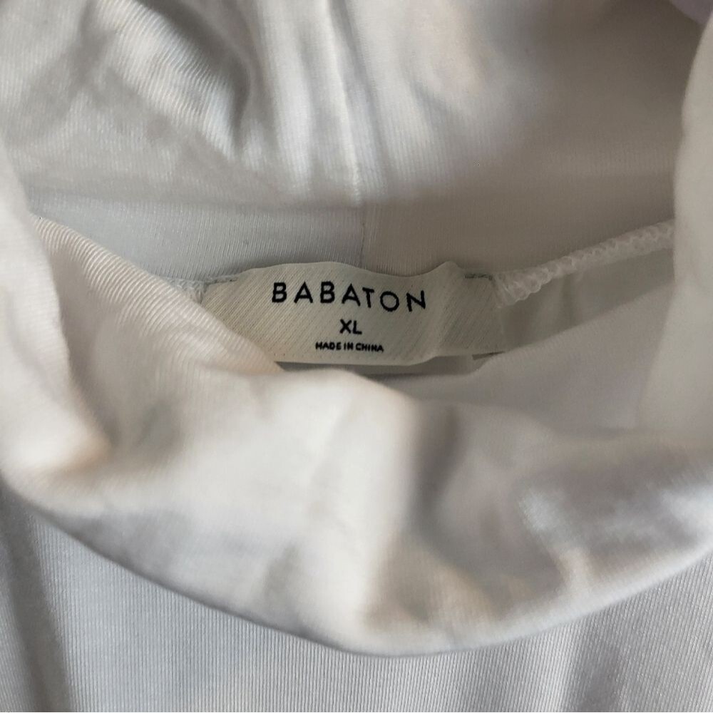 Babaton Aritzia White Everyday Long Sleeve Turtleneck Blouse XL - Picture 3 of 4